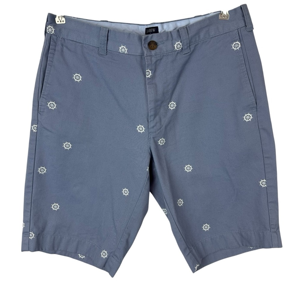 J. Crew Nautical Boat Wheel Print Chino Shorts